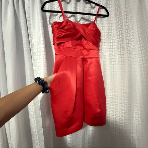 BCBG CORAL RED MINI DRESS - Picture 4 of 4